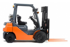 Orange scissor lift